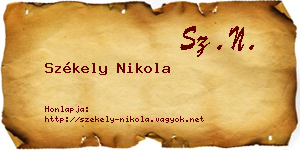 Székely Nikola névjegykártya