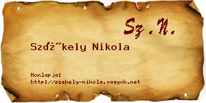 Székely Nikola névjegykártya