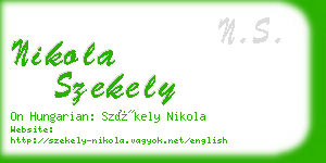 nikola szekely business card